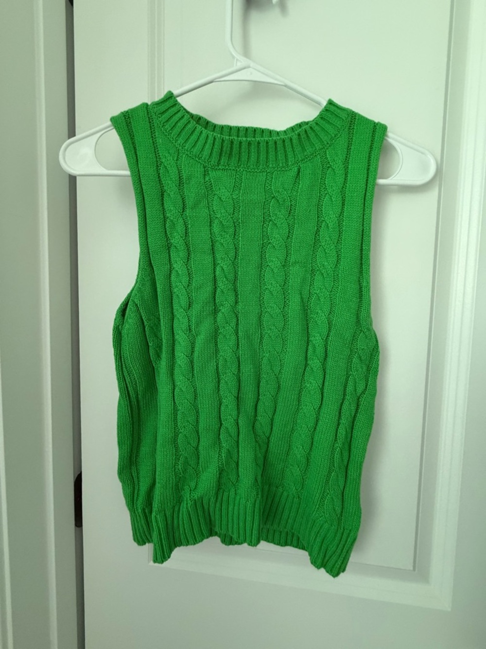 Forever 21 Bright Green Cable Knit Vest